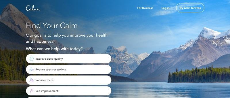 Calm có gia diện thân thiện với người dùng